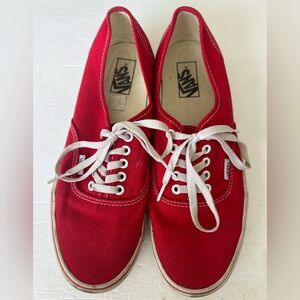 Vans Bold Red Sneakers with White Laces